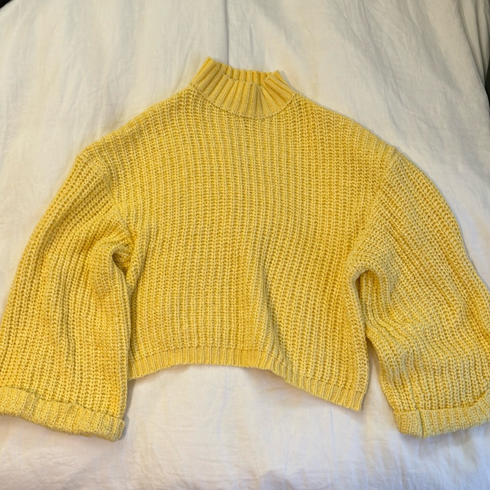She + Sky oversized yellow knit sweater